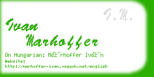 ivan marhoffer business card